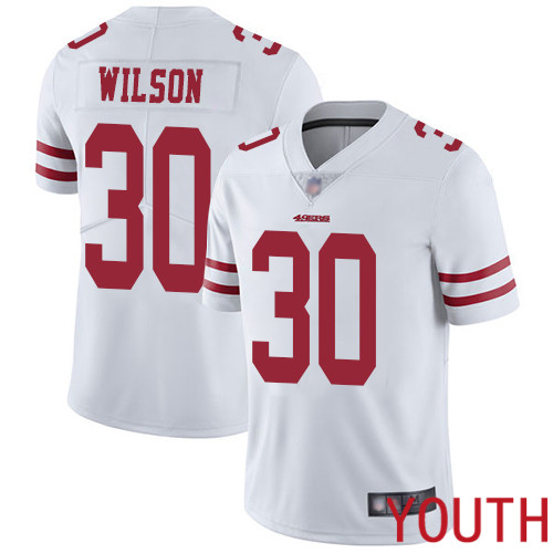San Francisco 49ers Limited White Youth Jeff Wilson Road NFL Jersey 30 Vapor Untouchable